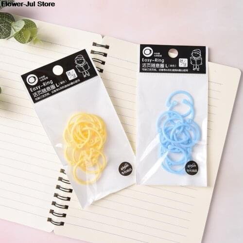 Cute Kawaii Korean Easy Ring Paper Book Loose Leaf Binder Keychain Key Stationery Office Accessory