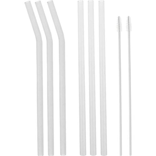 Reusable Glass Straws Drinking Straws for Milkshakes, Smoothies, Bubble Tea