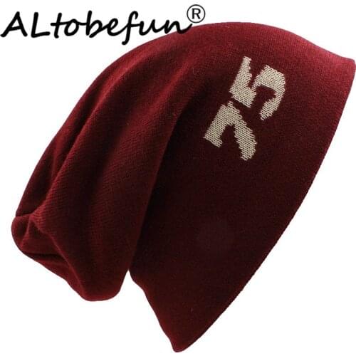 ALTOBEFUN Stars Design Men Baggy Knitted Skullies Bonnet Winter Warm Hats For Girl Beanie Women Faux Fur Winter Hat Caps BHT073
