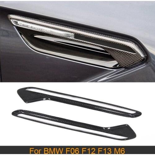 For F06 F12 M6 Car Fender Light Trim Cover For BMW F06 F12 F13 M6 2013 - 2019 Carbon Fiber Air Outlet Vent Exterior Trim Sticker
