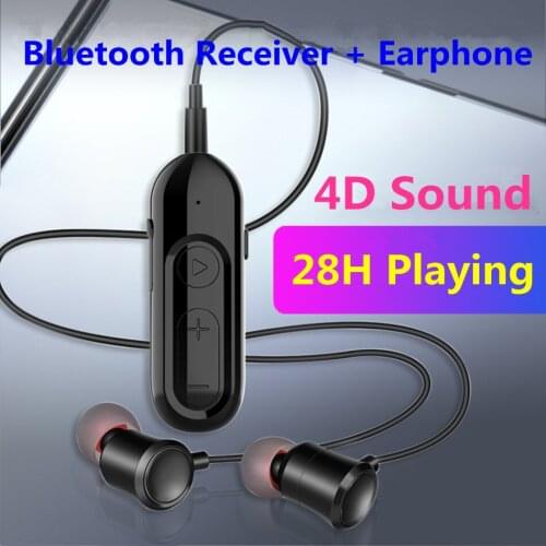 NEW Bluetooth 5.0 Earphones + Audio Receiver 3.5mm AUX Jack Stereo Music Wireless Earbuds Adapter for Car Kit Headphone Speaker