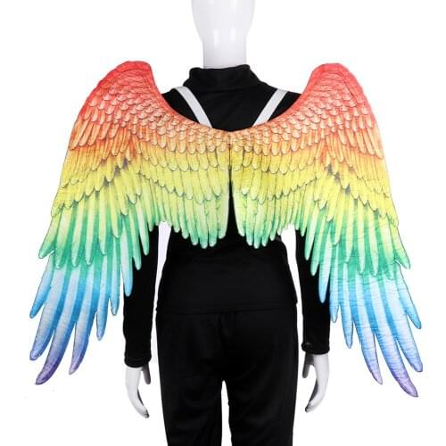 New style Carnival Halloween adult man women parade decorated with rainbow angel wings cosplay