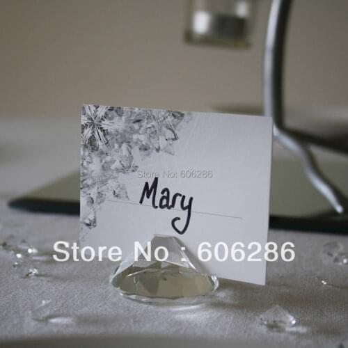 Wholesale100pcs/lot Wedding decor photo holder stand clips Crystal Heart Diamond Table Place Card Holder for wedding supplies