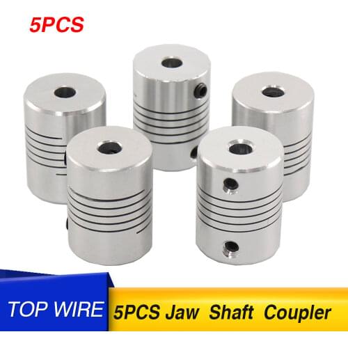 Wholesale Drop shipping 5pcs CNC Motor Jaw Shaft Coupler 5x8mm 5mm To 8mm Flexible Coupling OD 19x25mm 4/ 5/6/6.35/8/9.5/10/12mm