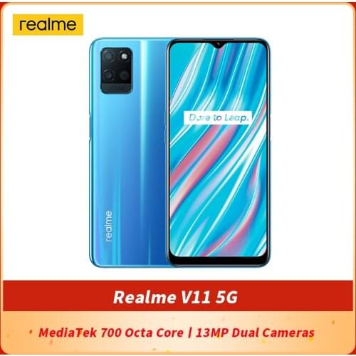 Original Realme V11 5G SmartPhone 6.5 inch MediaTek 700 Octa Core 4GB RAM 128GB ROM 13MP Dual Cameras Side-mounted