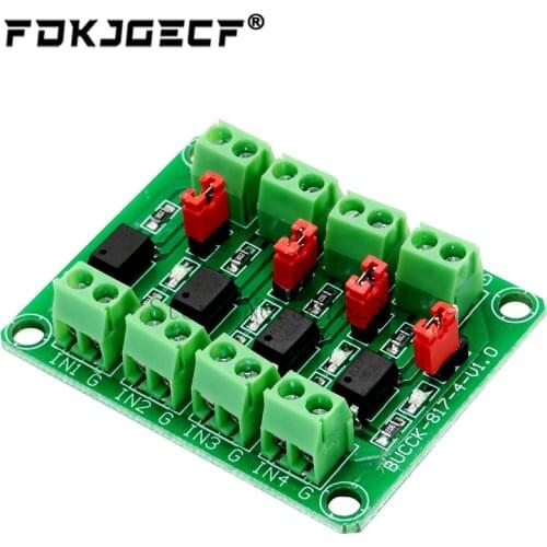 PC817 4 Way 4 Channel Optocoupler Isolation Board Voltage Converter Adapter Module 3.6-30V Driver Photoelectric Isolated Module