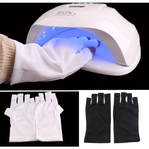 2Colors Anti UV Radiation Protection Gloves LED Lamp Nail UV Protection Glove Nail Art Gel Nail Dryer Light Nail Art Equipment