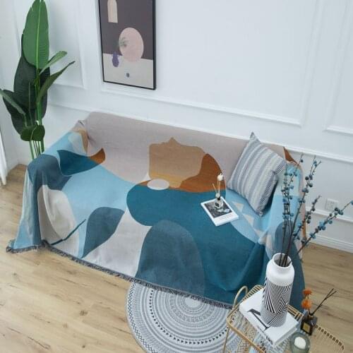 Full Cover Throw Sofa Cover Blanket Universal Modern All Season Travel Slipcover Sofa Bed Non-slip Stitching Soft Sheet Blankets