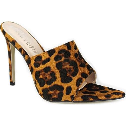 New Leopard Womens High Heels Jelly Sandals Open Toe Banquet Wedding Ladies Sandals Light Mouth Fashion High Heel Slippers