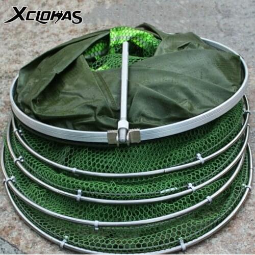 1.5m/1.7m/2m/2.5m/3m Fishing Net With Bag Quick-drying Glued Fishing Trap Nets Foldable Crayfish Traps Carp Fishing Accessories