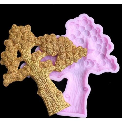 Pine / Yingkesong silicone mold DIY fondant, clay, gypsum, resin, candle, soap crafts, decorative silicone mold