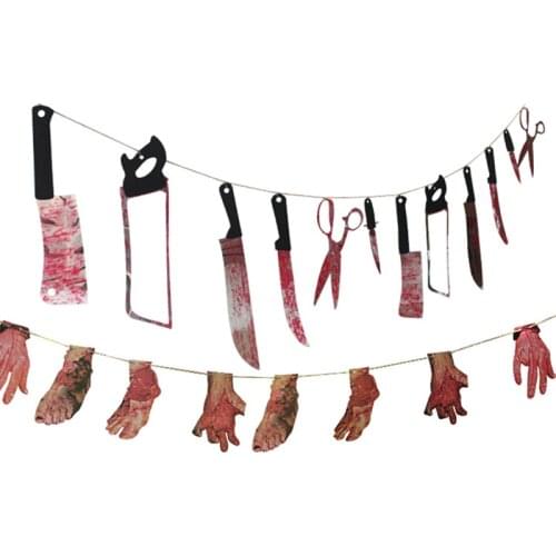 Horror Spooky Halloween Party Haunted House Hanging Garland Pennant Banner Decoration BZ
