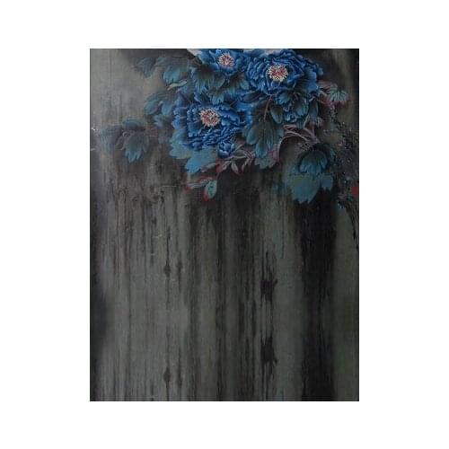 TR 5x7FT Vintage Wooden Wall Beautiful Blue Flowers Wedding Children Vinyl Backgrounds Photography Custom Photo Prop Backdrop