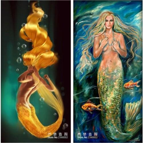 Cross Stitch Diy Diamond Painting Cartoon Of Mermaid Gift For Home Decoration Icons Series Diamond Embroidery Painting