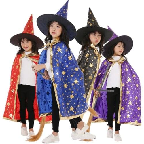 Halloween Decoration Cloak Witch Cosplay Five-star Cloak Cloak Children’s Party Dance Show Dress Up halloween costumes for child