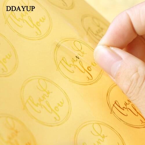120Pcs/Lot Round Transparent Design Thank You Seal Stickers DIY Deco Gift Sticker Label Stationery Supplies