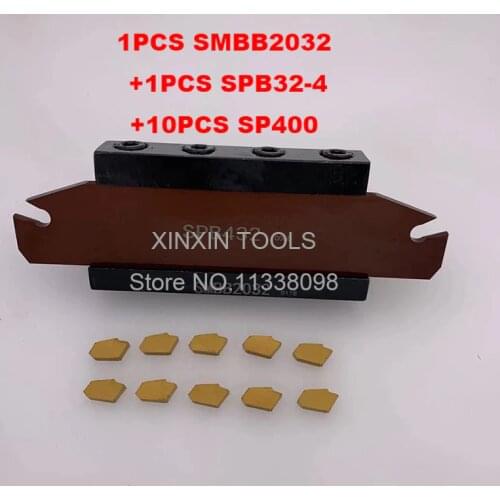 20mm petiole SPB32-4 1pcs+SMBB2032 1pcs+ SP400 NC3020/NC3030 10pcs=12pcs/set NC3020/NC3030 Machining steel CNC lathe tool