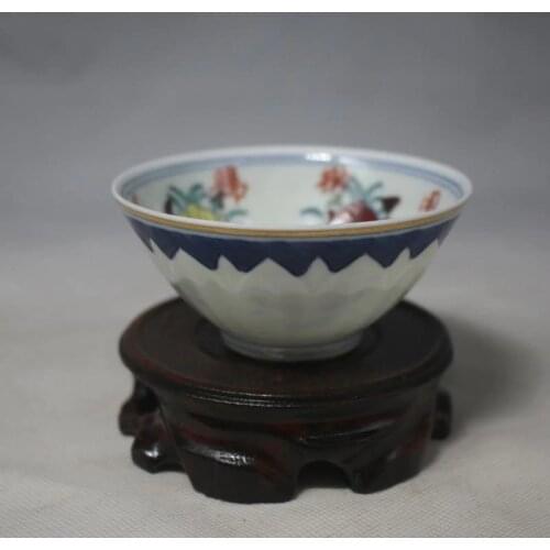 3 Antique MingDynasty porcelain bowl,color Chicken cups,Hand-painted crafts,Collection&Adornment,Free shipping