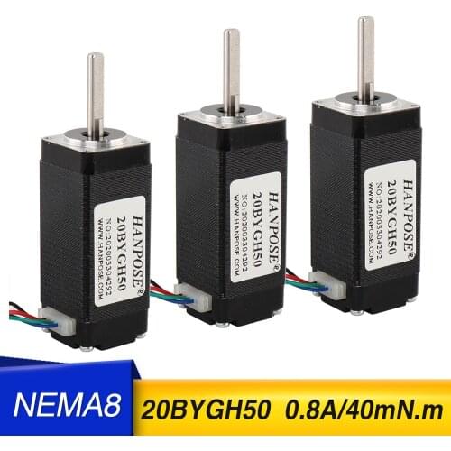 For mini cnc 3D printer Nema 8 Stepper motor 20BYGH50 0.8A 1.8 degrees 50mm Series Motor 1pcs 3pcs 5Ppcs
