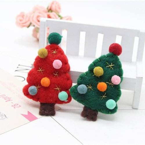 5pcs Lovely Breast Pin Decors Christmas Brooches Christmas Tree Corsage Cartoon Felt for Party Clothes Christmas Hair