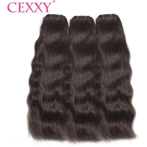 CEXXY Raw Indian Virgin Hair Straight Human Hair Weave Bundles Natural Color 3PCS Free Shipping Unprocessed Hair Extension