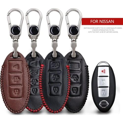 KUKAKEY Car Logo Keychain Key Case For Nissan Teana Tiida Sylphy Sunny Qashqai Skyline Juke Alissa Anti-wear Key Cover Shell