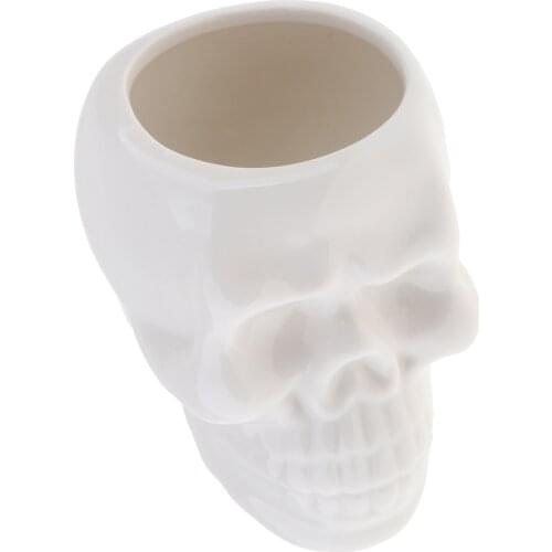 Flowerpot Skull Head Shape Halloween Retro Homehold Horrible Table Decor