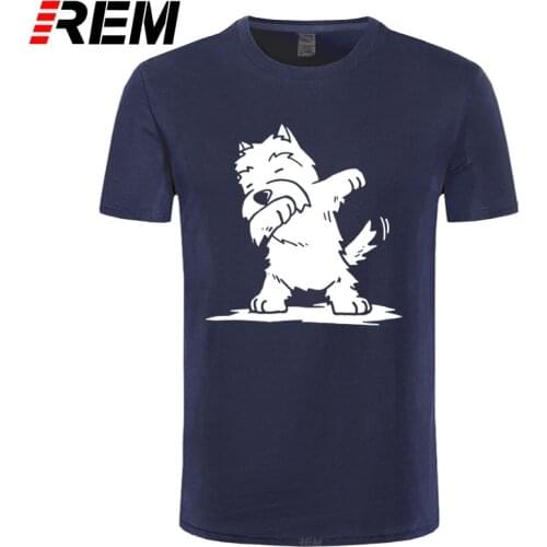 Westie T Shirt Funny Dabbing West Highland White Terrier Dog T-Shirt Male Short Sleeves Tee Shirt Beach Fun Plus size Tshirt