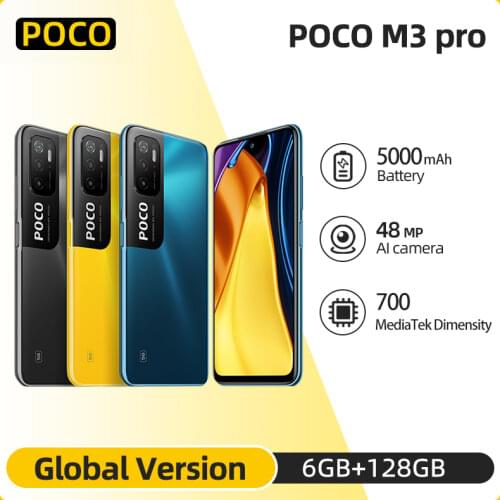 Global Version POCO M3 Pro 5G Dimensity 700 Octa Core NFC 90Hz 6.5” FHD+ DotDisplay 48MP Triple Camera 5000mAh in Stock