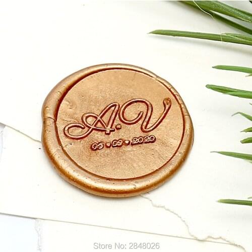 Custom Two initials Wax Seal Stamp,Signature Seal Stamp Kit,wedding invitation seals,wedding gift,personalised wood wax stamp