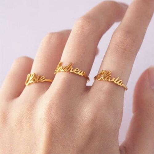 Custom Ring With Name Anillos Mujer Stainless Steel Charms Letter Ring Personalized Bff Rings for Women Jewelry free shipping