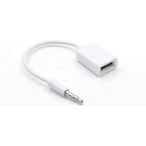 3.5mm Male Audio AUX Jack to USB 2.0 Type A Female OTG Adapter Converter Cable Car MP3