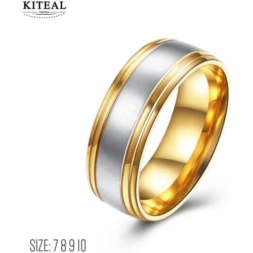 KITEAL floating charms Fashion Mens Titanium Steel size 10 7 8 9 female rings Punk men jewelry anel sport