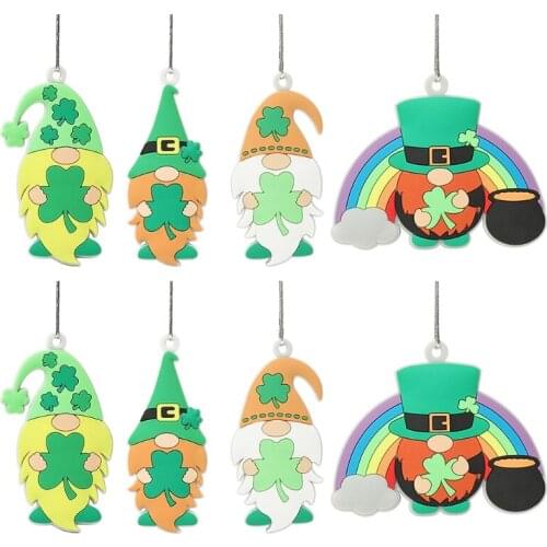 Patricks Day Tomte Gnome Decoration Green Clover Keychain Backpack Bag Pendant
