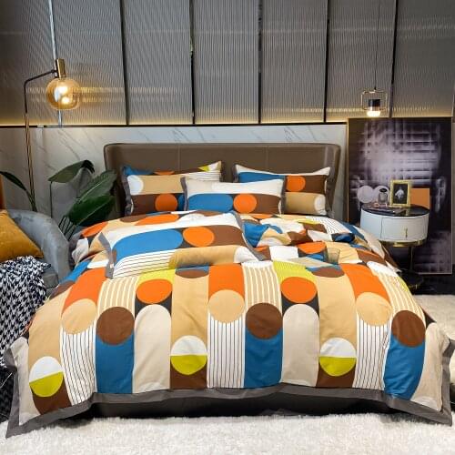 Cotton Print Bedding Set With Pillowcase Duvet Cover Sets Bed Linen Sheet Single Double Queen King Size Quilt Covers Bedclothes