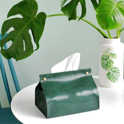 Minimalist design ins Nordic style leather tissue box paper box cutting sewing multifunctional tissue bag environmental protecti