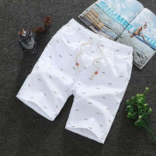 Summer Mens shorts Casual Loose Cropped Trousers Sports Shorts Loose Straight Mens shorts Casual Pants Cotton Short Pants New