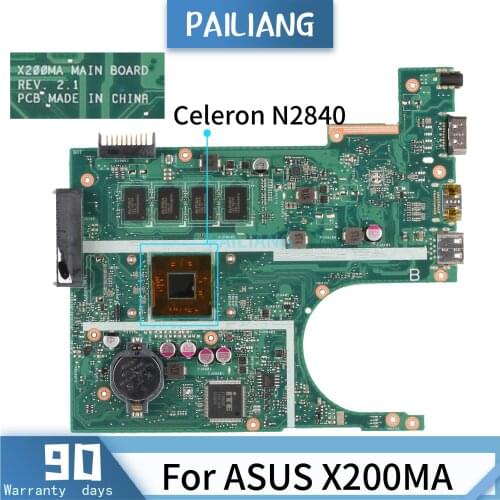 PAILIANG Laptop motherboard For ASUS X200MA REV:2.1 Mainboard Core SR1YJ TESTED