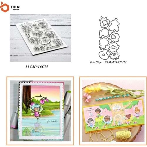Bee Girl Metal Cutting Dies and Stamps Stencil for DIY Scrapbooking Photo Album Embossing Decorative Paper Cards