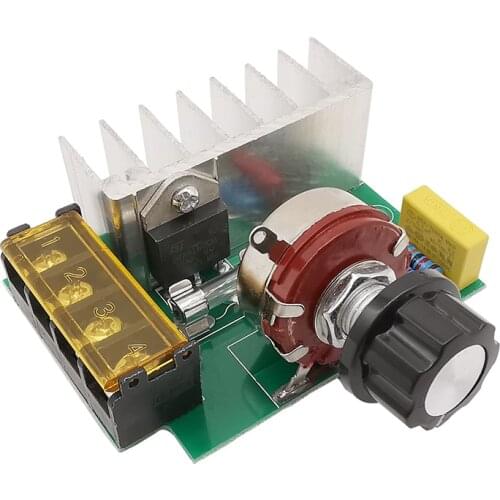 4000W AC 220V Thyristor Voltage Regulator Module Adjustable Motor Speed Regulation Temperature Dimming Electronic Controller