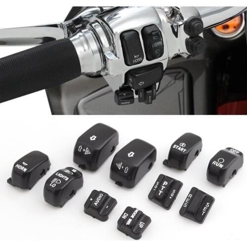 Motorcycle black Hand Control Switch Housing Caps Switch Cap Kit Fit For Harley Softail Sportster 1200 883 Dyna 1996-2013 Models