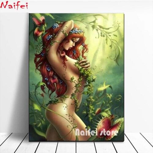 Cartoon Elf Girl Diy Diamond Painting 5d Full Square Round Drill Diamond Embroidery Rhinestone Needlework Kits Home Decor