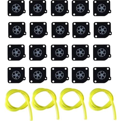 Carburetor Repair Tune-Up Kit A015010 Metering Diaphragm(20Pcs) & Fuel Line(4Pcs)for Zama C1U Carburetor