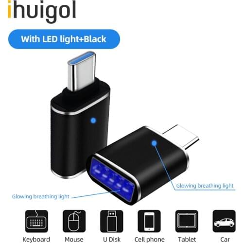 Ihuigol USB 3.0 Type C OTG Adapter USB C Male To USB A Female Converter For Macbook Xiaomi Mi5 Samsung S10 USBC OTG Connector