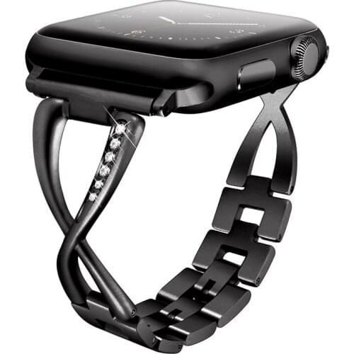 Suitable for Apple Watch Jewelry Band Stainless Steel Strap Crystal Diamond Bracelet 38mm 40mm 42mm 44mm iwatch 5/4/3/2/1 Series