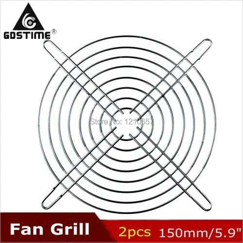 2Pieces LOT Gdstime Fan Protection Net Grill 15CM 150mm Fan Iron Mesh Computer Case Fan Safety Net