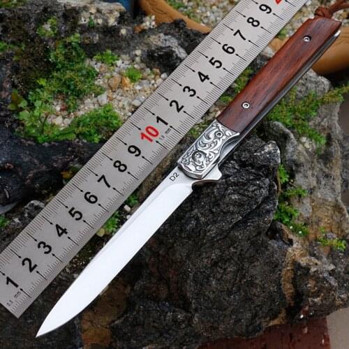 Folding knife pocket D2 blade tactical camping survival knives fruit ebony outdoor gift EDC tool rescue kitchen knife