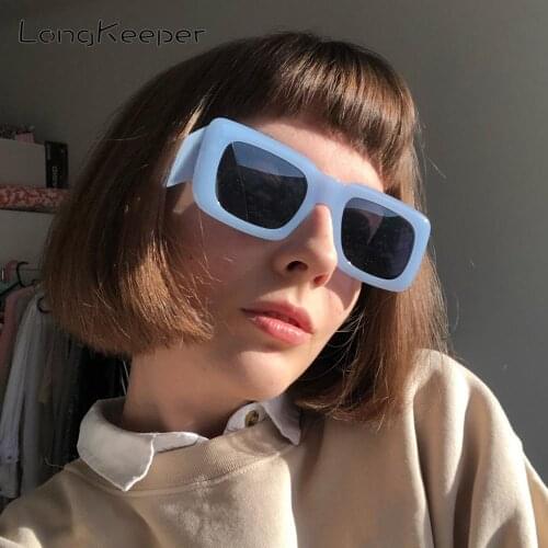 LongKeeper Fashion Square Sunglasses Women Men Brand Designer Wide Leg Sun Glasses Ladies Vintage Shades Eyewear zonnebril dames