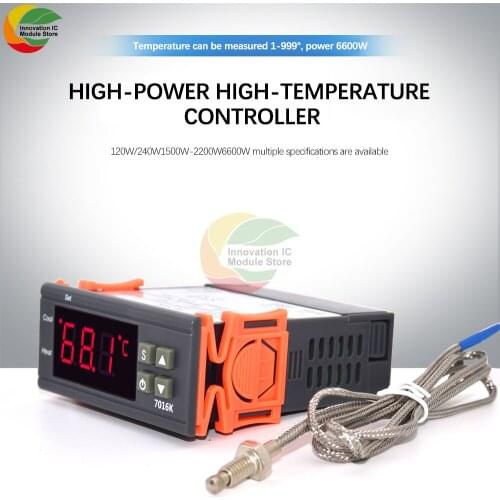 7016K LED Digital Temperature Controller Industrial Thermostat AC 110V-220V DC 12V 24V 10A/30A Thermoregulator Incubator 1-999