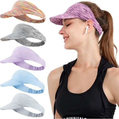 Tie Dye Sun Visor Hat Women Men Ice Silk Wide Brim Sports Cap Lightweight Quick Dry Golf Tennis Hat Roll-up Portable Beach Cap